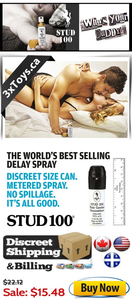 Stud 100® has been the #1 delay spray for men for over 50 years. We are proud to offer you authentic Stud 100® in Canada. Get ready for longer-lasting pleasure!